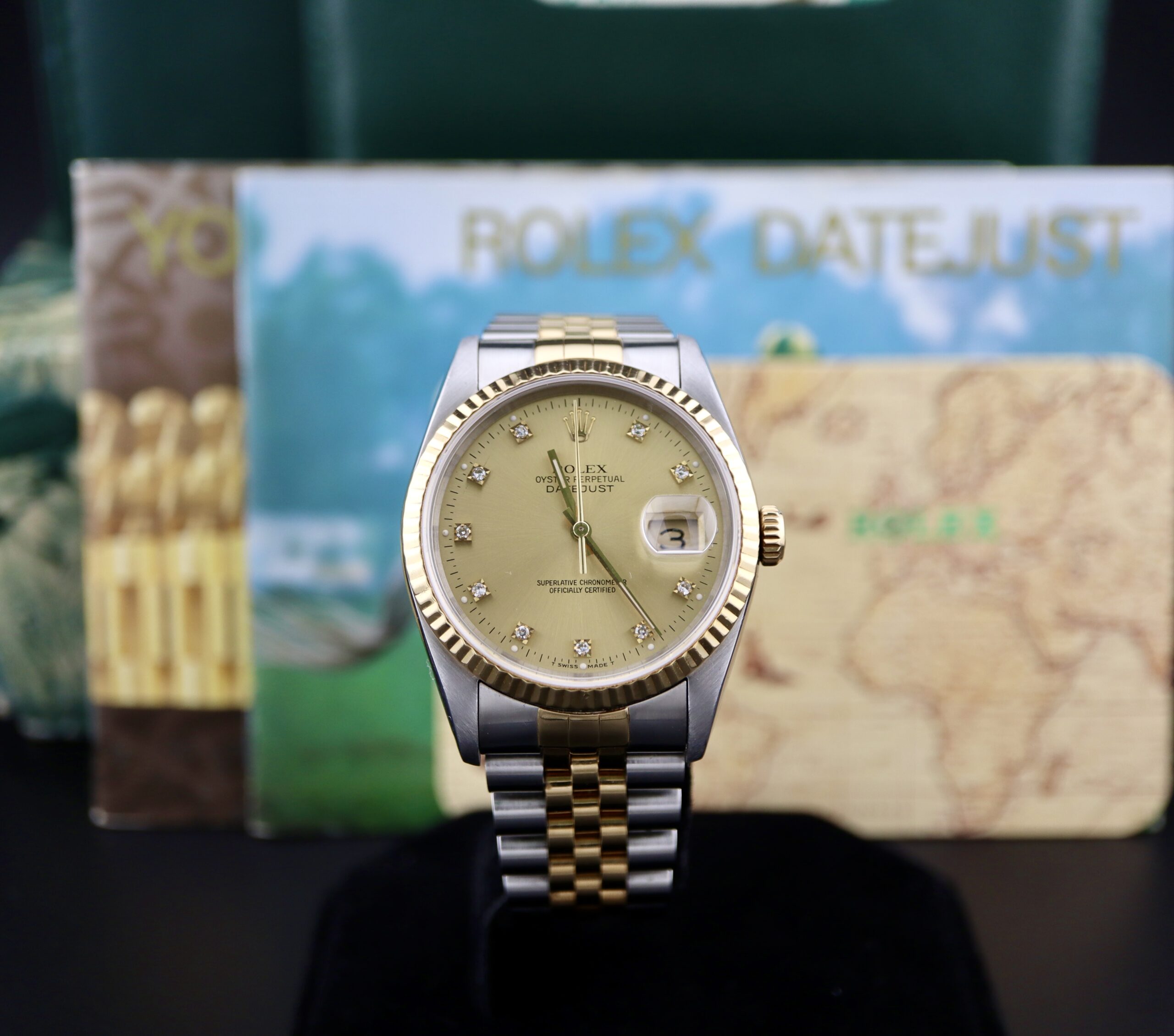 Rolex Datejust Ref: 16233 “WORN” Full Set 1994 Champagne Diamond Dial